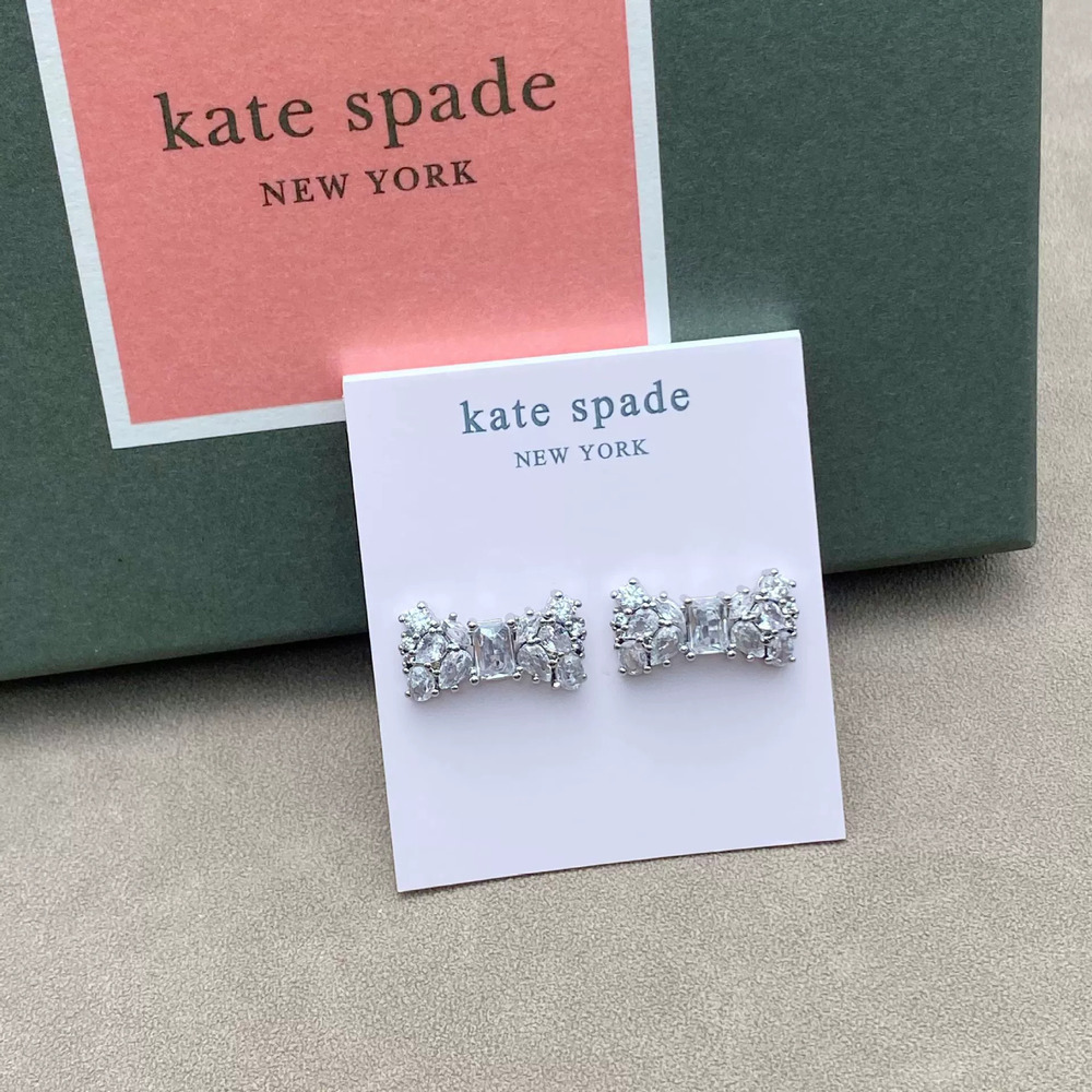 kate spade Bow CZ Earrings Silver